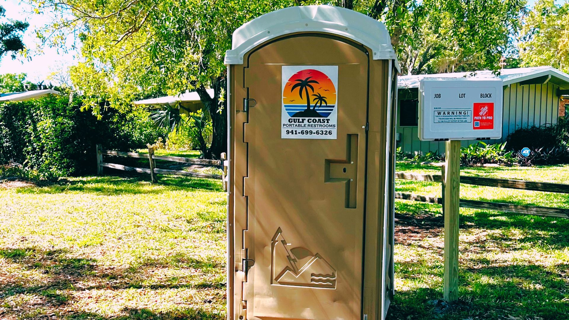 portable toilet at a construction site in Punta Gorda florida